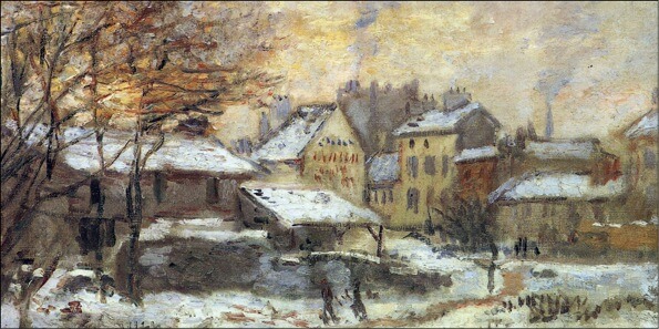 2023 für Firmen | Alte Meister | Motiv: Snow at Sunset, Argenteuil in the Snow - Claude Monet - Artikel Nummer 11366