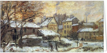 2023 für Firmen | Alte Meister | Motiv: Snow at Sunset, Argenteuil in the Snow - Claude Monet - Artikel Nummer 11366