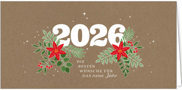 2025 für Firmen | Kategorie - Kraftpapier Optik - | Motiv: Jahresgruß - Artikel Nummer 1137-808