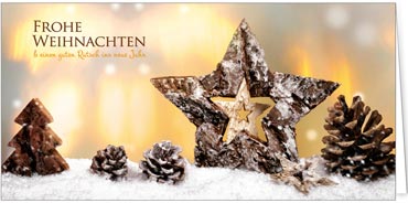 2025 für Firmen | Kategorie Weihnachtliche  Fotoimpressionen | Motiv: Holzdekoration im Schnee - Artikel Nummer 11396