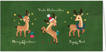 2025 für Firmen | Kategorie - Grüne Struktur Optik - | Motiv: Rentiertanz - Artikel Nummer 1140-809