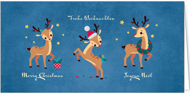 2025 für Firmen | Kategorie - Blaue Struktur Optik - | Motiv: Rentiertanz - Artikel Nummer 1140-810