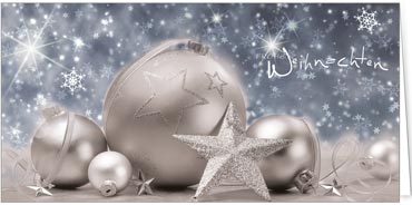 2025 für Firmen | Kategorie Silberne Impressionen | Motiv: Weihnachtsschmuck in Silber - Artikel Nummer 11405