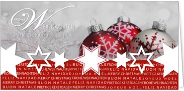 2025 für Firmen | Kategorie Silberne Impressionen | Motiv: Weihnachten in Silber und Rot - Artikel Nummer 11407