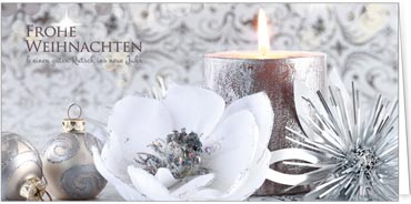 2025 für Firmen | Kategorie Silberne Impressionen | Motiv: Silberensemble mit Kerze - Artikel Nummer 11409