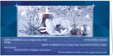 2025 für Firmen | Kategorie Blaue Impressionen | Motiv: Weihnachtsvariation in Blau - Artikel Nummer 11418