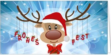 2025 für Firmen | Kategorie Humor | Motiv: Lustiges Rentier - Artikel Nummer 11467