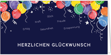 2025 Glückwunschkarten (Grusskarten)  - Programm 2025 | Motiv: Balloonwünsche - Artikel Nummer 1156-804