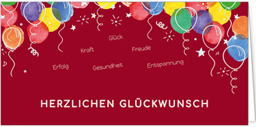 2025 Glückwunschkarten (Grusskarten)  - Programm 2025 | Motiv: Balloonwünsche - Artikel Nummer 1156-805