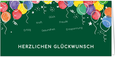 2025 Glückwunschkarten (Grusskarten)  - Programm 2025 | Motiv: Balloonwünsche - Artikel Nummer 1156-806