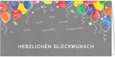2025 Glückwunschkarten (Grusskarten)  - Programm 2025 | Motiv: Balloonwünsche - Artikel Nummer 1156-807