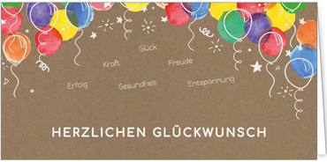 2025 Glückwunschkarten (Grusskarten)  - Programm 2025 | Motiv: Balloonwünsche - Artikel Nummer 1156-808