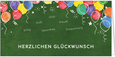 2025 Glückwunschkarten (Grusskarten)  - Programm 2025 | Motiv: Balloonwünsche - Artikel Nummer 1156-809