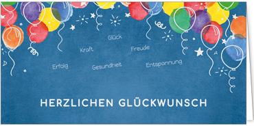 2025 Glückwunschkarten (Grusskarten)  - Programm 2025 | Motiv: Balloonwünsche - Artikel Nummer 1156-810