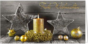 2025 für Firmen | Kategorie Weihnachtliche  Fotoimpressionen | Motiv: Goldene Kerze - Artikel Nummer 11595