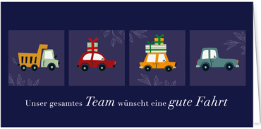 2025 Glückwunschkarten (Grusskarten) für die KFZ Branche - Programm 2025 | Motiv: KFZ-Quartett - Artikel Nummer 1161-804