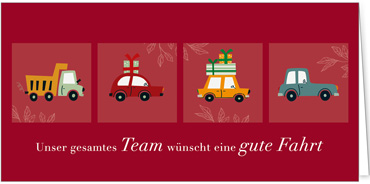 2025 Glückwunschkarten (Grusskarten) für die KFZ Branche - Programm 2025 | Motiv: KFZ-Quartett - Artikel Nummer 1161-805