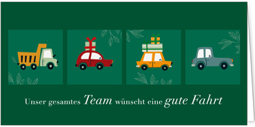 2025 Glückwunschkarten (Grusskarten) für die KFZ Branche - Programm 2025 | Motiv: KFZ-Quartett - Artikel Nummer 1161-806