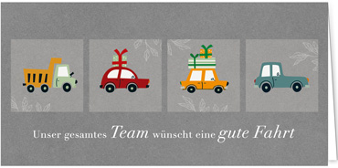 2025 Glückwunschkarten (Grusskarten) für die KFZ Branche - Programm 2025 | Motiv: KFZ-Quartett - Artikel Nummer 1161-807