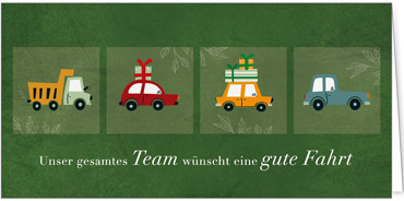 2025 Glückwunschkarten (Grusskarten) für die KFZ Branche - Programm 2025 | Motiv: KFZ-Quartett - Artikel Nummer 1161-809