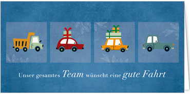 2025 Glückwunschkarten (Grusskarten) für die KFZ Branche - Programm 2025 | Motiv: KFZ-Quartett - Artikel Nummer 1161-810