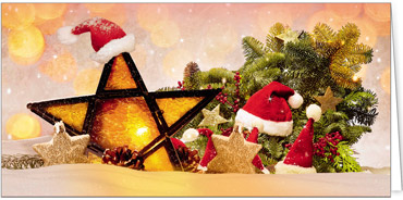 2025 für Firmen | Kategorie Goldene Impressionen | Motiv: Behagliche Festtagsgrüße - Artikel Nummer 11684