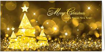 2025 für Firmen | Kategorie Goldene Impressionen | Motiv: Leuchtende Bäume mit Gold - Artikel Nummer 11685