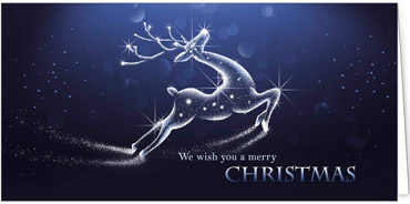 2025 für Firmen | Kategorie Blaue Impressionen | Motiv: Rentiersilhouette in Blau - Artikel Nummer 11690