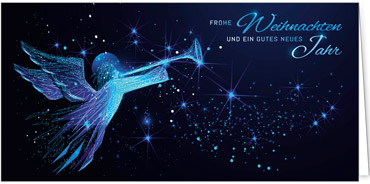 2025 für Firmen | Kategorie Blaue Impressionen | Motiv: Weihnachtsengel in Blau - Artikel Nummer 11693