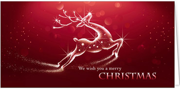 2025 für Firmen | Kategorie Rote Impressionen | Motiv: Rentiersilhouette in Rot - Artikel Nummer 11696