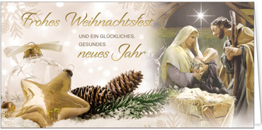 2025 für Firmen | Kategorie - Religiöse Motive - | Motiv: Maria und Josef in Gold - Artikel Nummer 11706