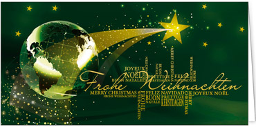 2025 für Firmen | Kategorie Internationale Weihnachtsgrüße | Motiv: Internationale Sternschnuppe - Artikel Nummer 11708