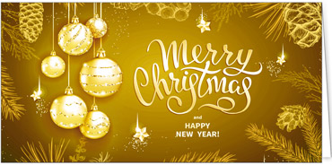 2025 für Firmen | Kategorie Goldene Impressionen | Motiv: Glitzernde Christmas-Wünsche - Artikel Nummer 11727