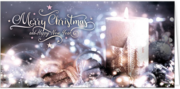 2025 für Firmen | Kategorie Silberne Impressionen | Motiv: Zartes Kerzengesteck - Artikel Nummer 11731