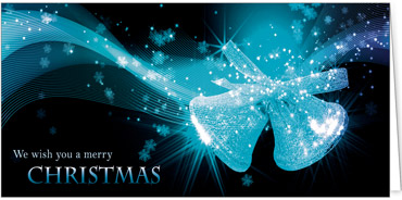 2025 für Firmen | Kategorie Blaue Impressionen | Motiv: Glitzerglocken in Blau - Artikel Nummer 11733