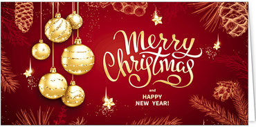 2025 für Firmen | Kategorie Rote Impressionen | Motiv: Sanfte Goldkugeln - Artikel Nummer 11737