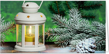 2025 für Firmen | Kategorie Grüne Impressionen | Motiv: Beleuchtete Tannenzweige - Artikel Nummer 11741