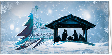 2025 für Firmen | Kategorie - Religiöse Motive - | Motiv: Verschneites Hoffnungslicht - Artikel Nummer 11746