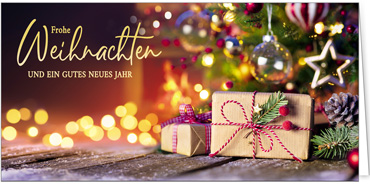 2025 für Firmen | Kategorie Weihnachtliche  Fotoimpressionen | Motiv: Funkelnde Geschenke - Artikel Nummer 11762