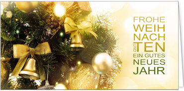 2025 für Firmen | Kategorie Goldene Impressionen | Motiv: Klingender Weihnachtsschmuck - Artikel Nummer 11767