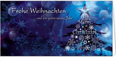 2025 für Firmen | Kategorie Blaue Impressionen | Motiv: Liebevoller Christbaum - Artikel Nummer 11777