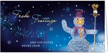 2025 für Firmen | Kategorie Humor | Motiv: Winkender Schneemann - Artikel Nummer 11793