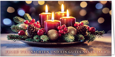 2025 für Firmen | Kategorie Weihnachtliche  Fotoimpressionen | Motiv: Kunstvoller Kerzenteller - Artikel Nummer 11810