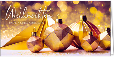 2025 für Firmen | Kategorie Goldene Impressionen | Motiv: Geschliffene Goldkugeln - Artikel Nummer 11813