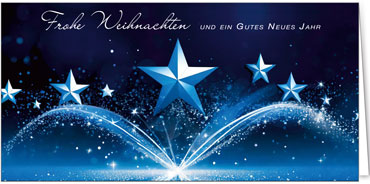 2025 für Firmen | Kategorie Blaue Impressionen | Motiv: Tanzende Kunststerne - Artikel Nummer 11821