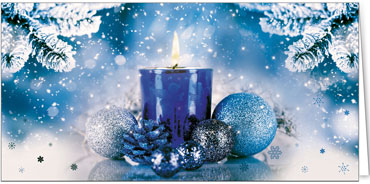 2025 für Firmen | Kategorie Blaue Impressionen | Motiv: Romantisches Kerzengesteck - Artikel Nummer 11823