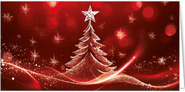 2025 für Firmen | Kategorie Rote Impressionen | Motiv: Fantasievoller Weihnachtsbaum - Artikel Nummer 11824