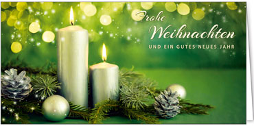 2025 für Firmen | Kategorie Grüne Impressionen | Motiv: Sanftes Tannenleuchten - Artikel Nummer 11828