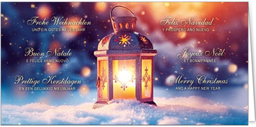 2025 für Firmen | Kategorie Internationale Weihnachtsgrüße | Motiv: Laternengrüße International - Artikel Nummer 11836