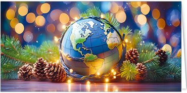 2025 für Firmen | Kategorie Internationale Weihnachtsgrüße | Motiv: Strahlende Welt - Artikel Nummer 11860